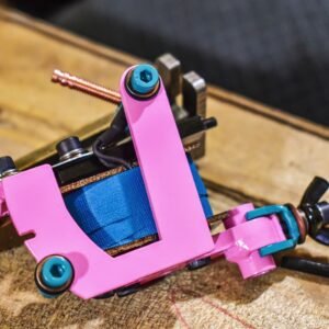 Pr Fujin Mini - pink turquoise - Rubicon Irons Handmade Tattoo Machine - View 1